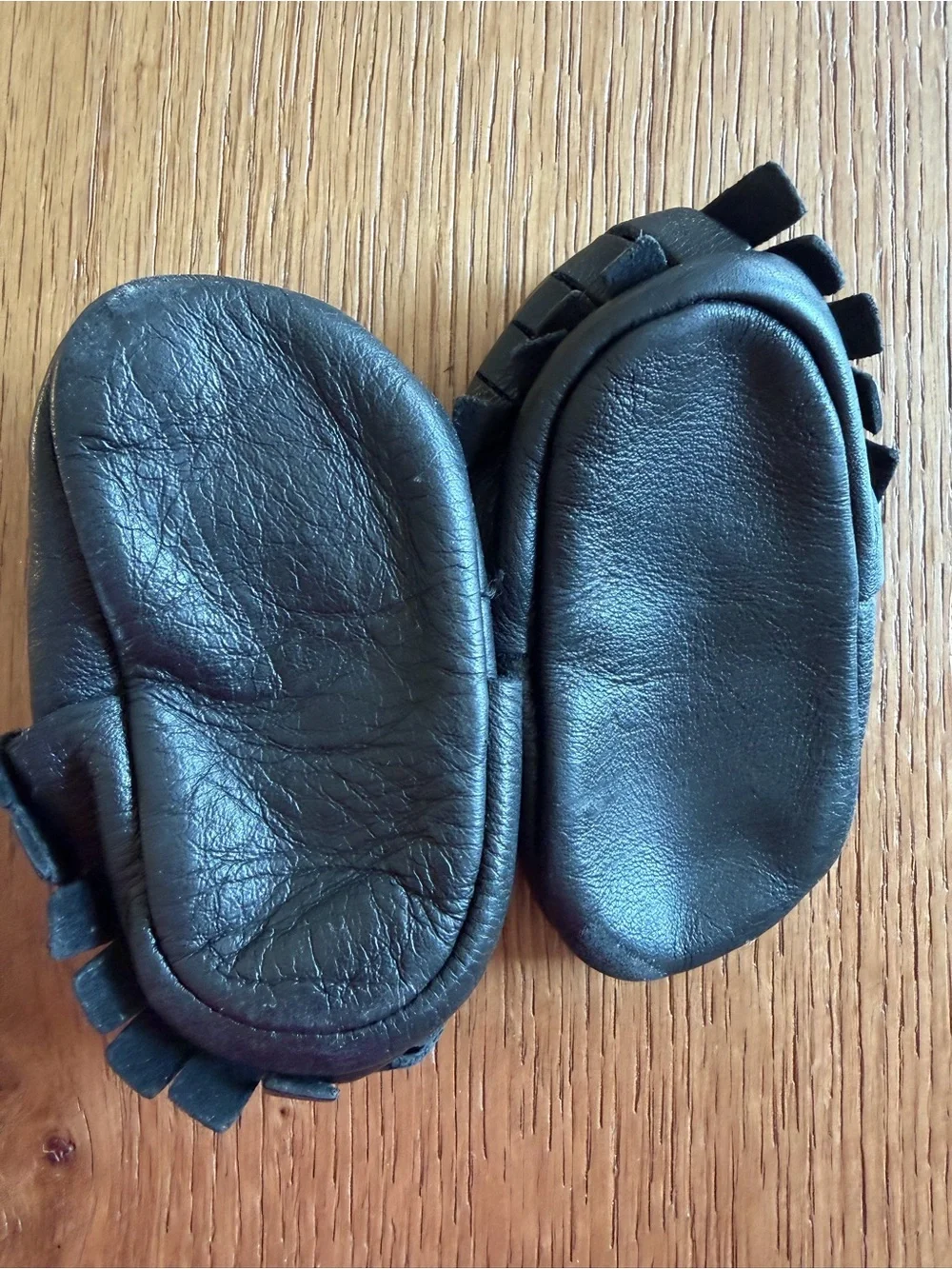 Freshly Picked Black Leather Baby Moccasins